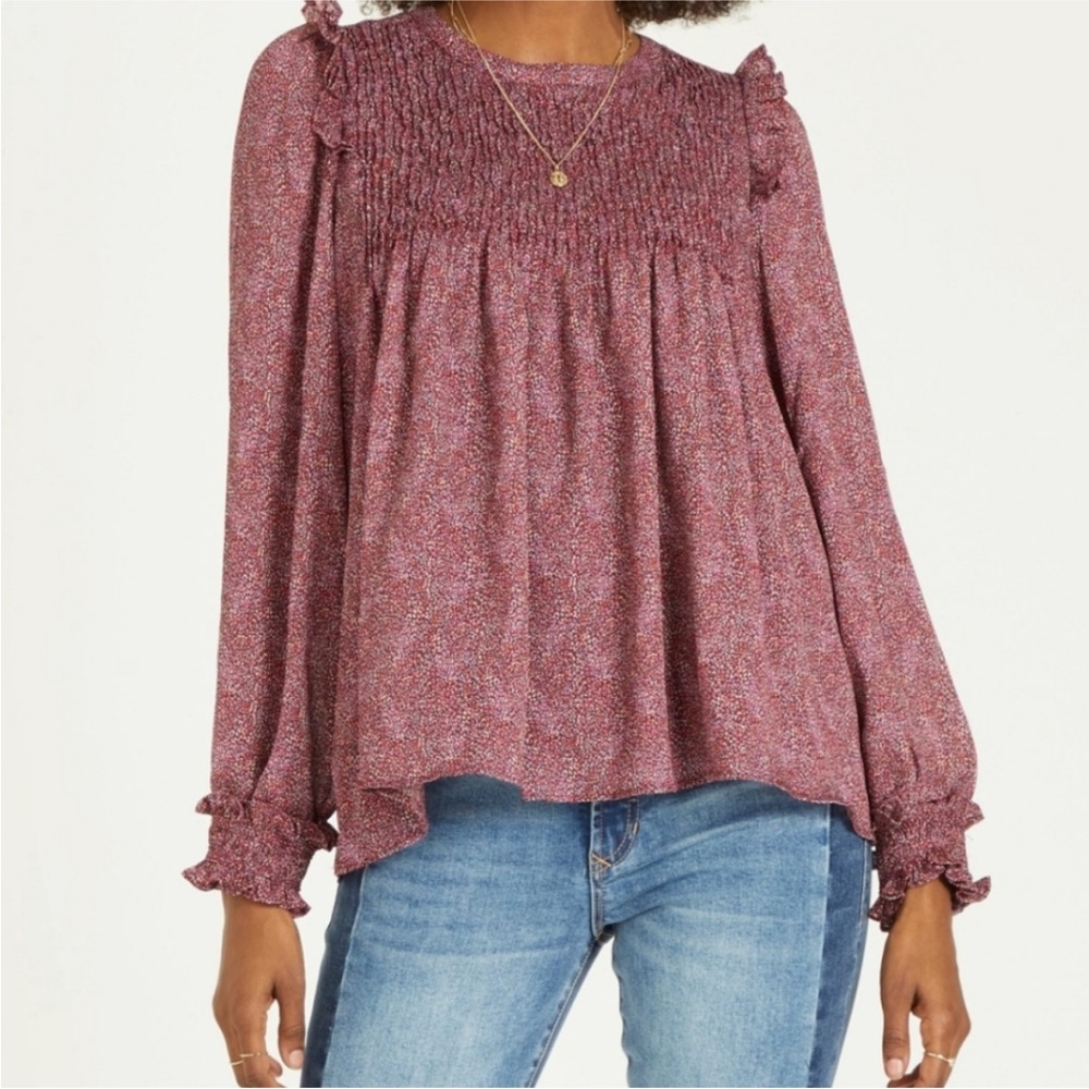 Dear John Women's Dotted  Smocked Top-Blouse